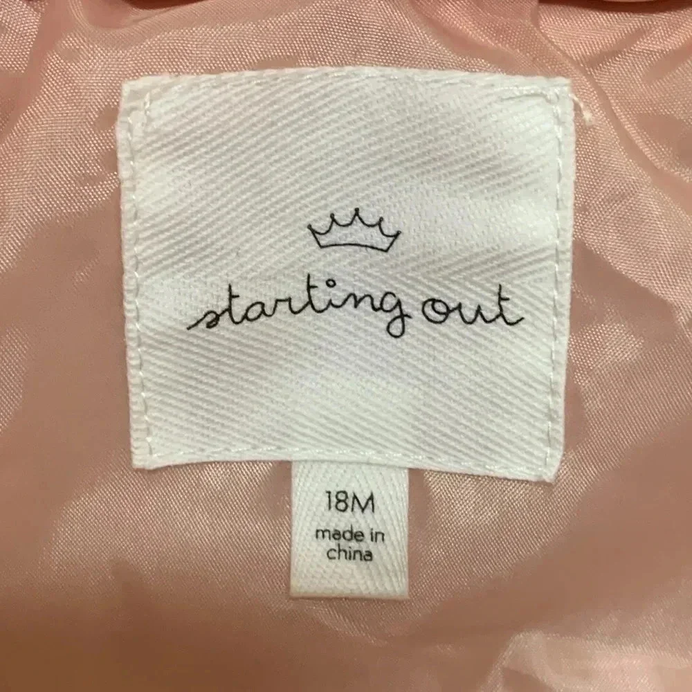 NWT Pink Toddler Puffer Coat Jacket Fur Hood Sz 18M Starting Out